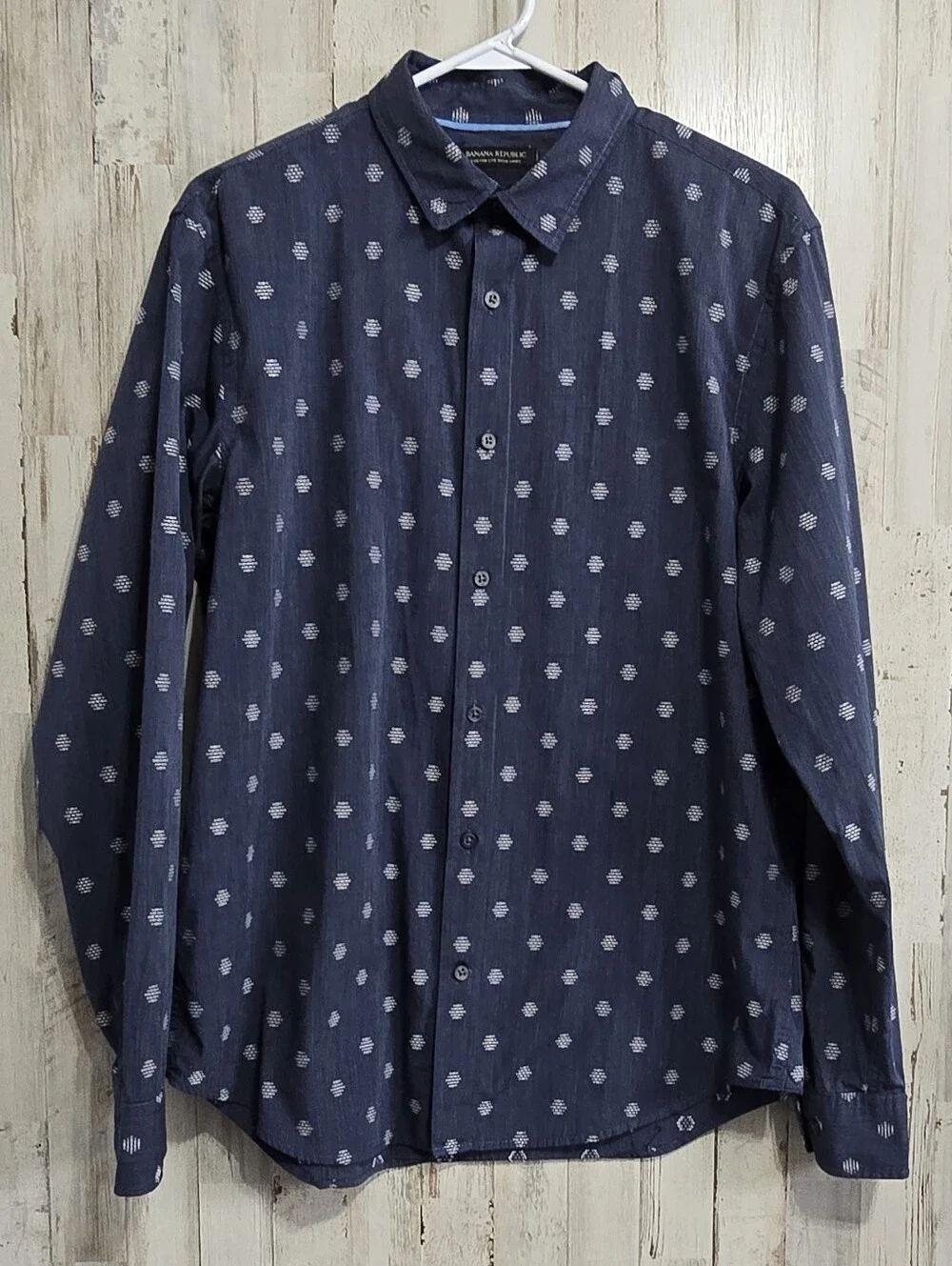 Banana Republic Grant Fit Blue Long Sleeve Button Down Shirt Size Large 46-48